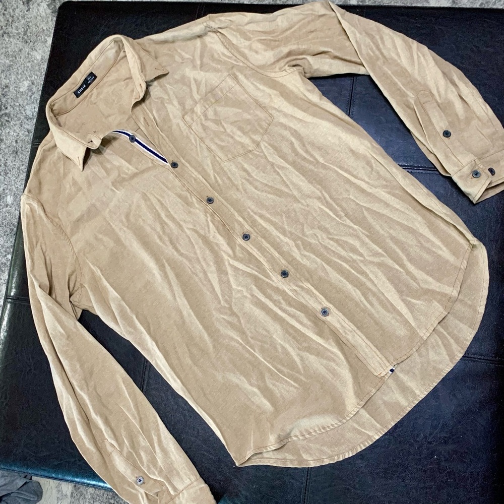 🌈6/$10 Khaki Linen Button Down Top